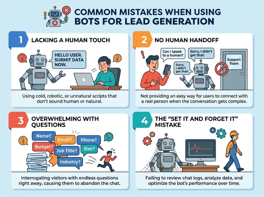 Common Mistakes When Using Bots for Lead Generation